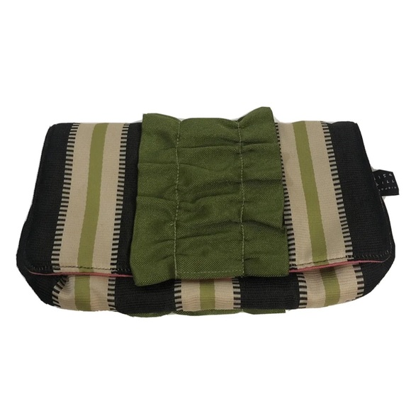 1154 Lill Studio Handbags - Women’s 1154 Lill Studio Multi Color Stripe Ruffle Clutch Bag